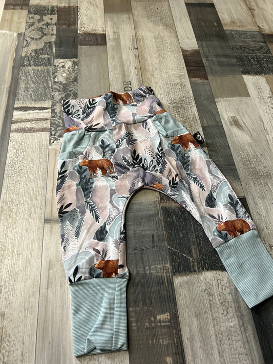 pantalon évolutif ours/rose / ligné bleu
